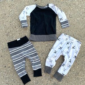 Baby Boy Outfit Leggings Shirt Bundle 3-6 mo